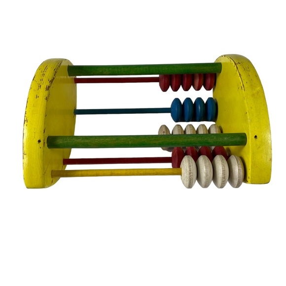 Vintage Wooden Playskool Mathematic Abacus Math Learning Simple Montessori Kid - Picture 6 of 16